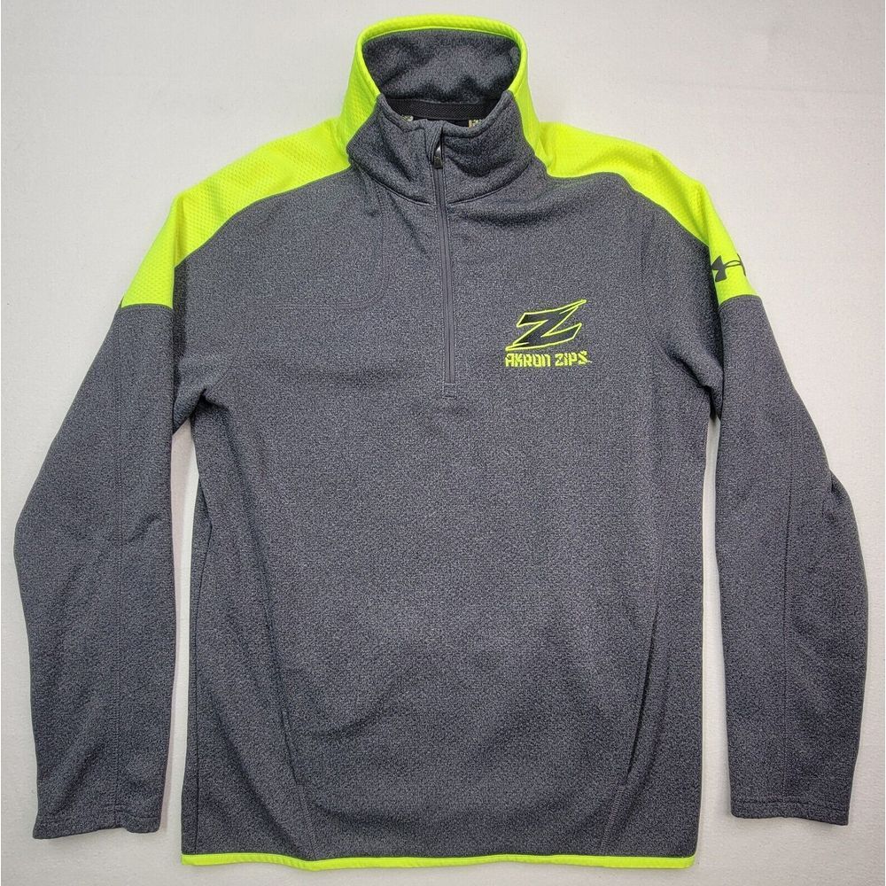 Akron University‎ Zip Under Armor Pullover M Neon Gray Lightweight 1/4 Zip
